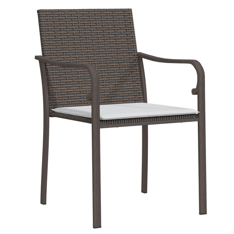 Set mobilier de grădină cu perne, 9 piese, poliratan și oțel
