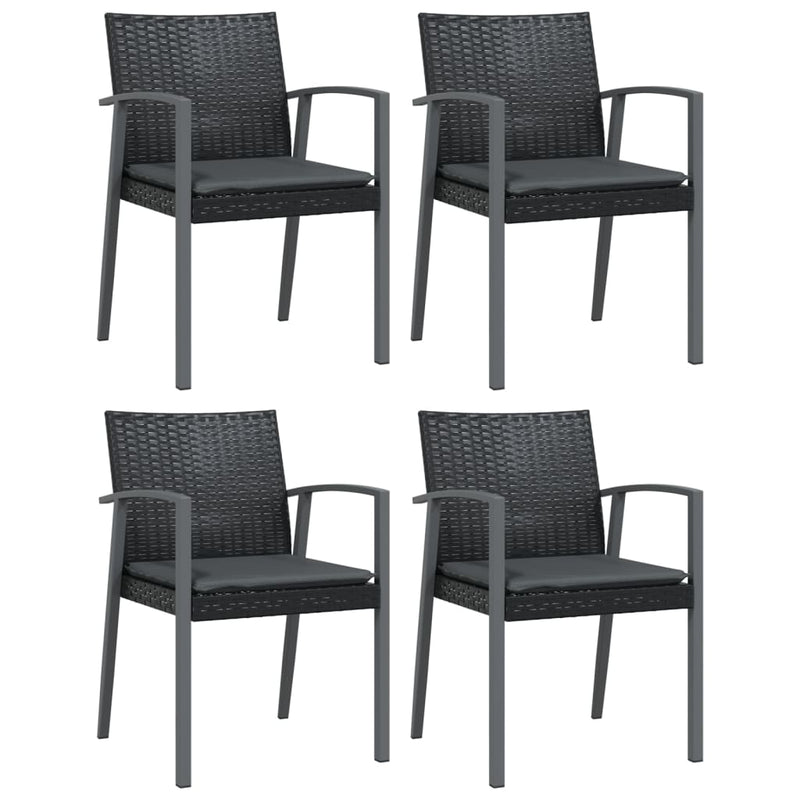 Set mobilier de grădină cu perne, 5 piese, poliratan și oțel