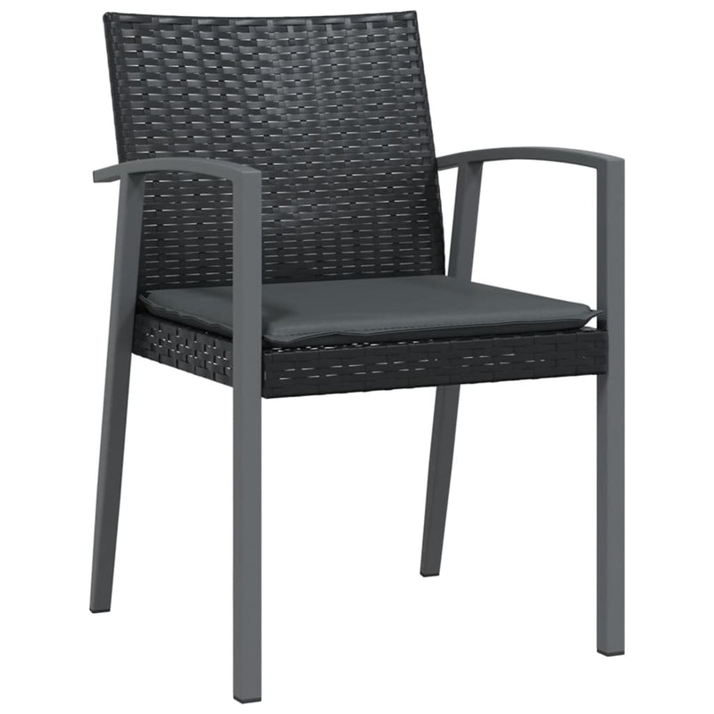 Set mobilier de grădină cu perne, 5 piese, poliratan și oțel