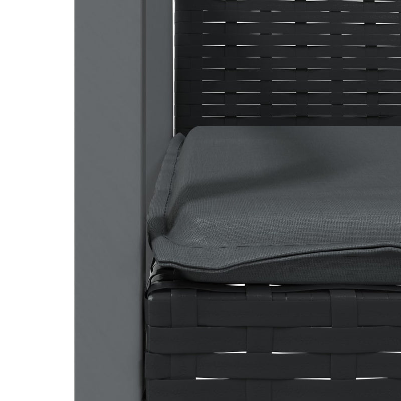 Set mobilier de grădină cu perne, 5 piese, poliratan și oțel