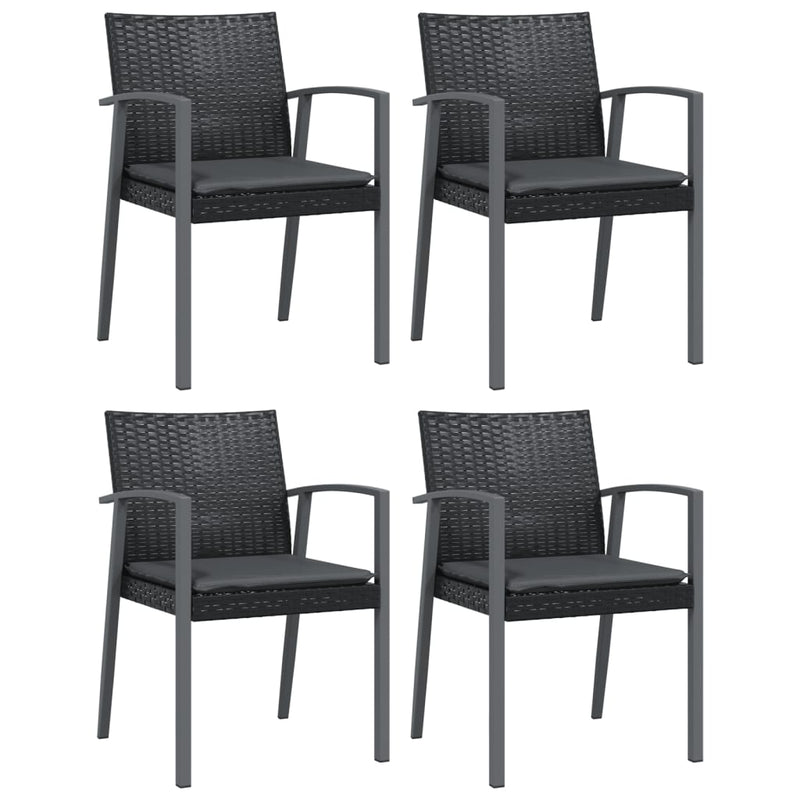 Set mobilier de grădină cu perne, 5 piese, poliratan și oțel