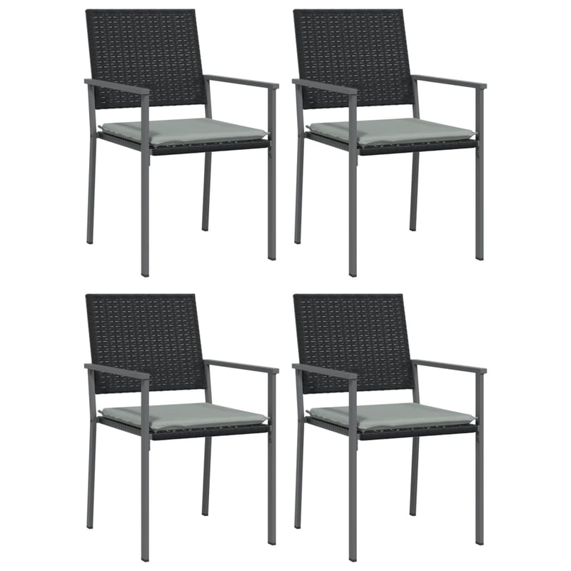 Set mobilier de grădină cu perne, 5 piese, poliratan și oțel