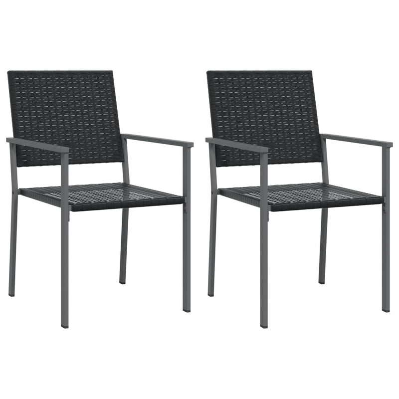 Set mobilier de grădină, 3 piese, poliratan și oțel