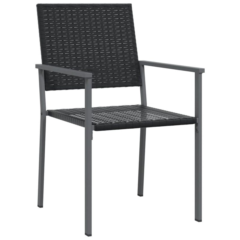 Set mobilier de grădină, 3 piese, poliratan și oțel