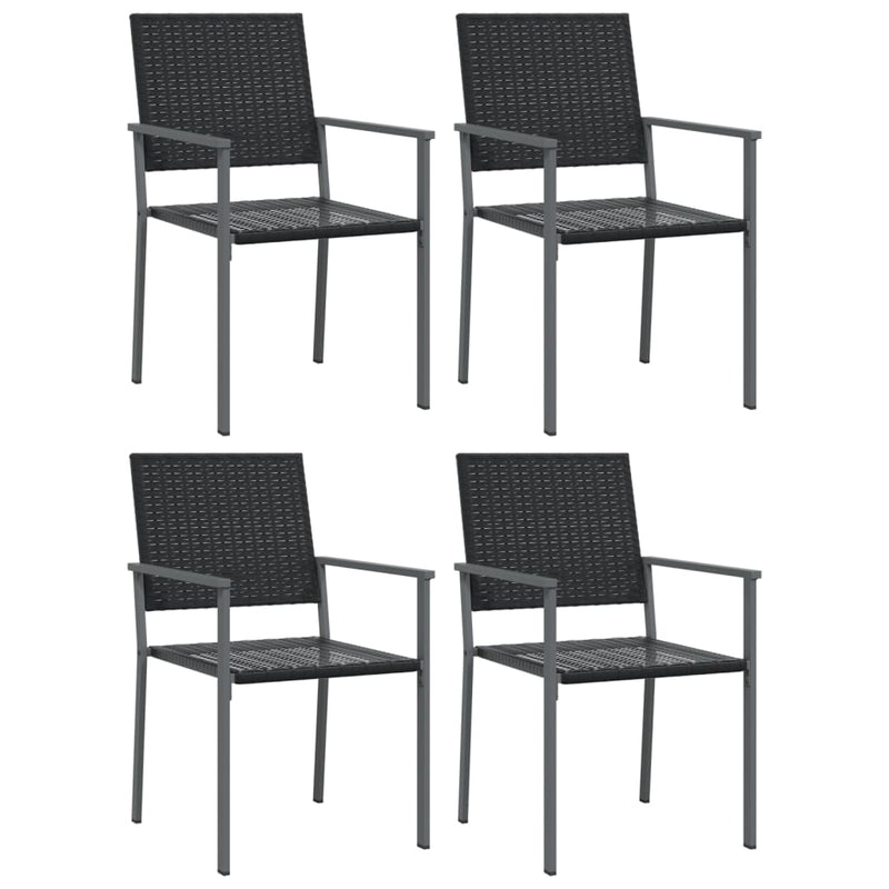 Set mobilier de grădină, 5 piese, poliratan și oțel