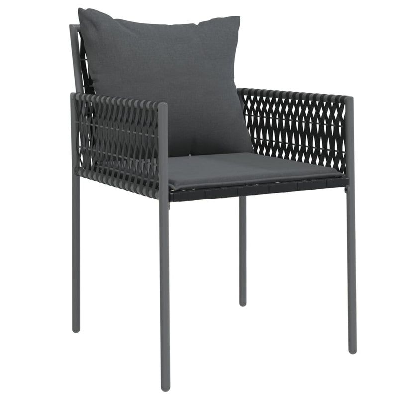 Set mobilier de grădină cu perne, 5 piese, poliratan și oțel