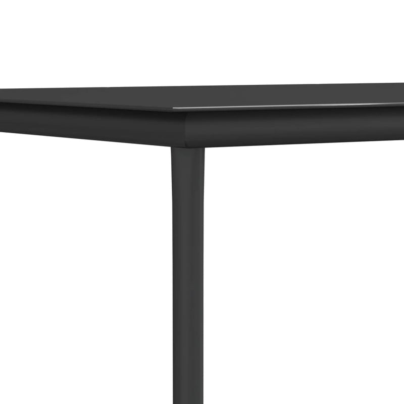 Set mobilier grădină cu perne, 3 piese, negru, poliratan & oțel