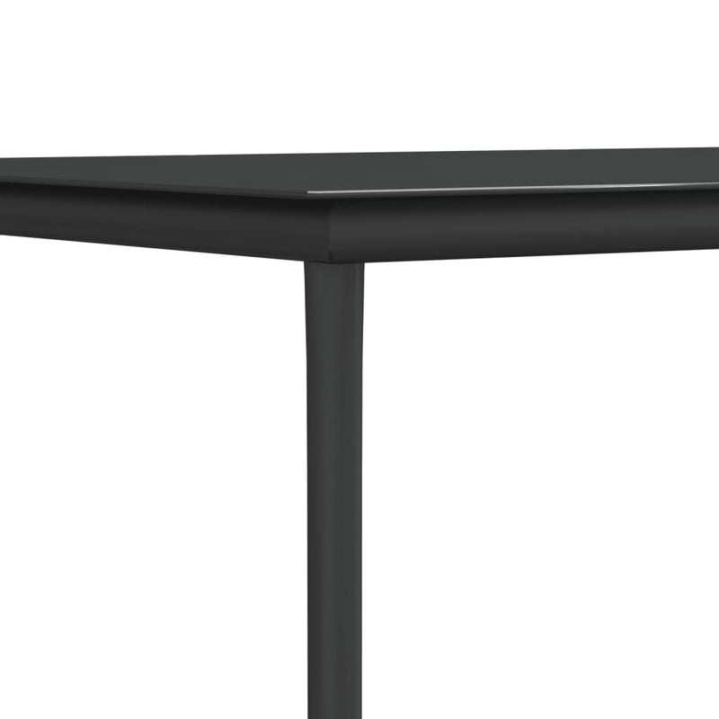 Set mobilier grădină cu perne, 5 piese, negru, poliratan & oțel