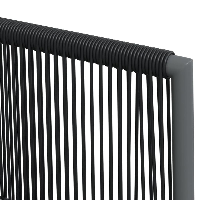 Set mobilier grădină cu perne, 5 piese, negru, poliratan & oțel