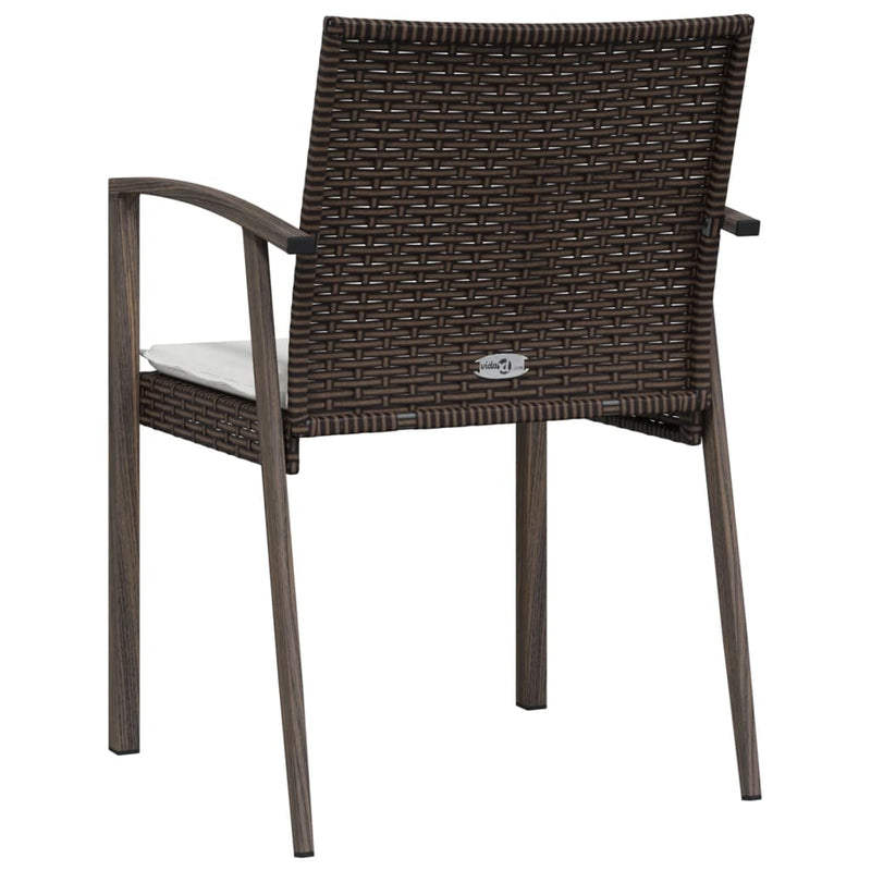 Scaune de grădină cu perne 6 buc. maro 56,5x57x83 cm poliratan