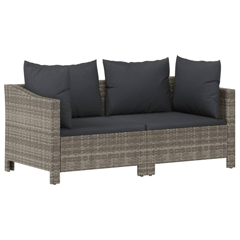 Set mobilier de grădină cu perne, 5 piese, gri, poliratan