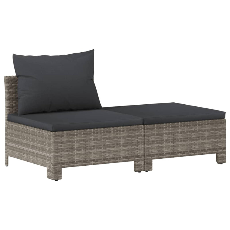 Set mobilier de grădină cu perne, 6 piese, gri, poliratan