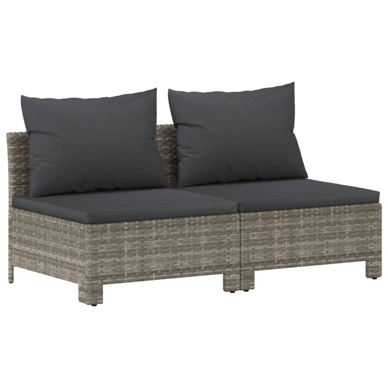 Set mobilier de grădină cu perne, 7 piese, gri, poliratan