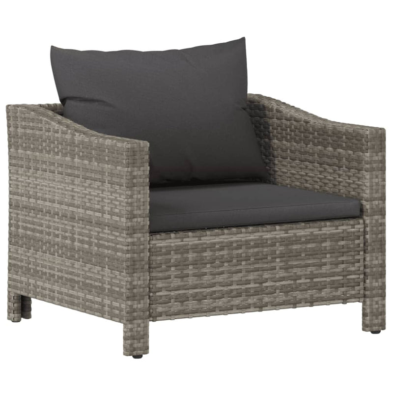 Set mobilier de grădină cu perne, 7 piese, gri, poliratan