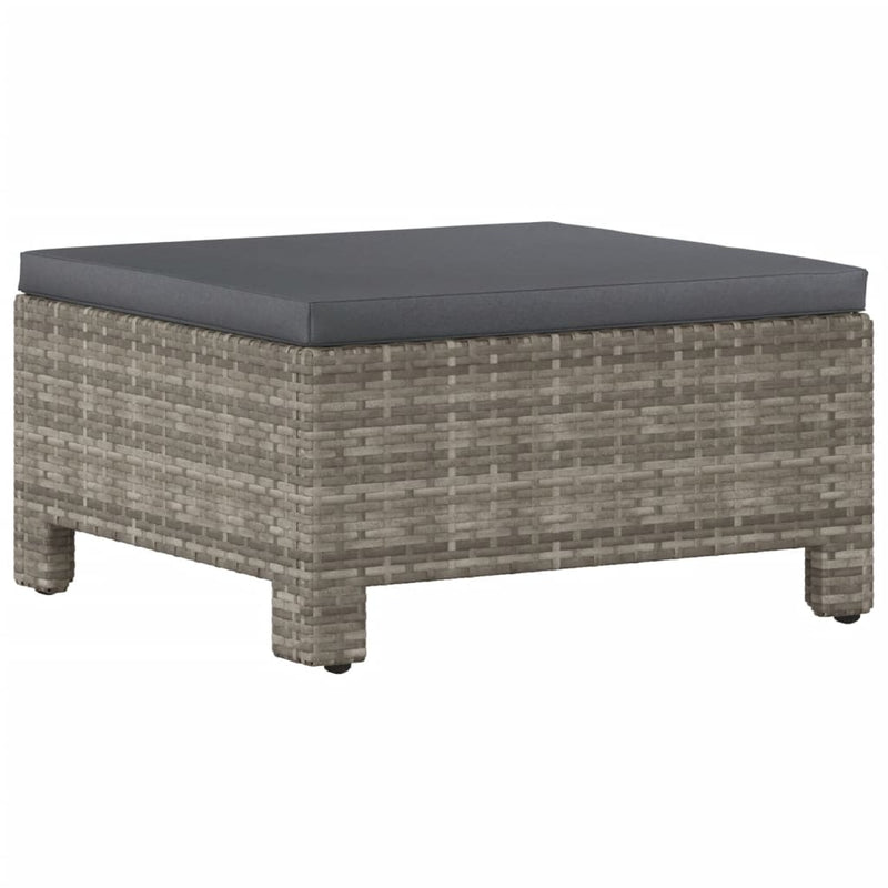 Set mobilier de grădină cu perne, 9 piese, gri, poliratan