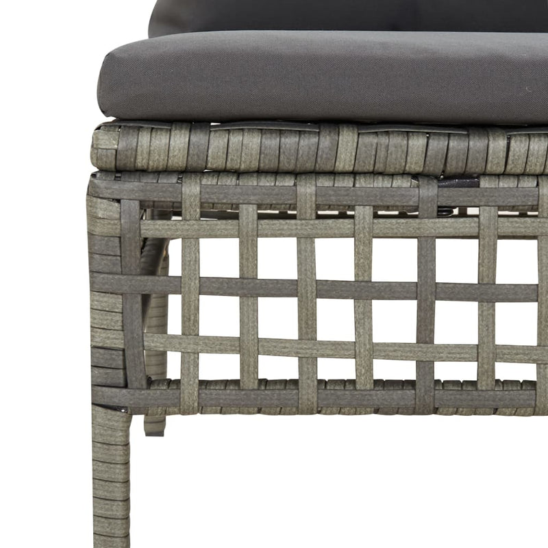 Set mobilier de grădină cu perne, 3 piese, gri, poliratan