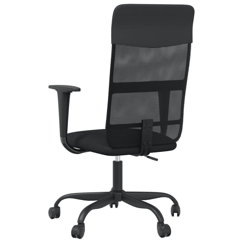 Scaun birou reglabil în înălțime negru piele artificială/plasă