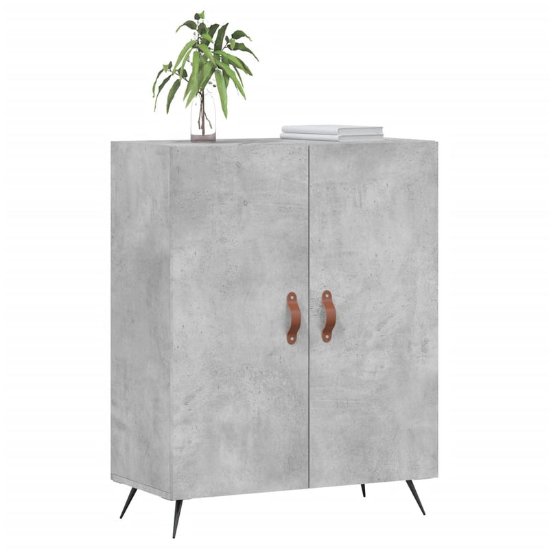Dulap, gri beton, 69,5x34x90 cm, lemn compozit