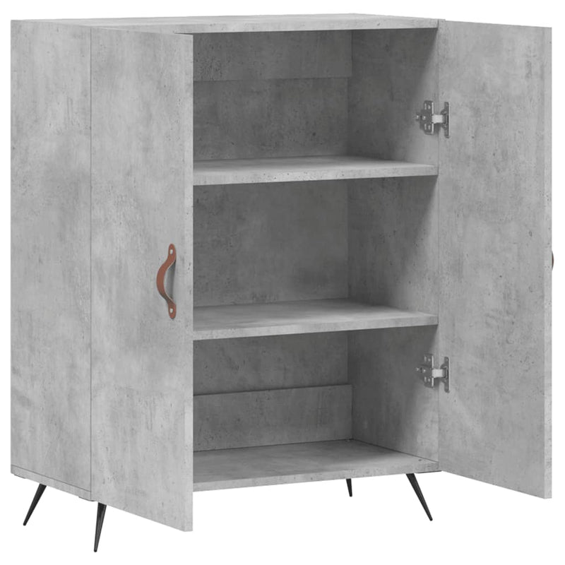 Dulap, gri beton, 69,5x34x90 cm, lemn compozit