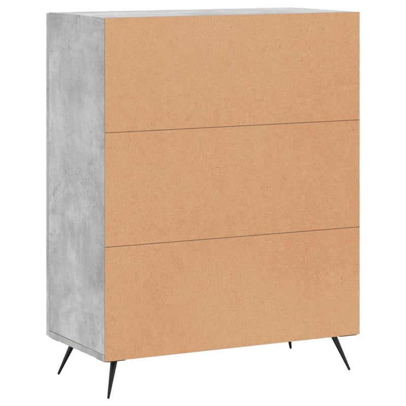 Dulap, gri beton, 69,5x34x90 cm, lemn compozit