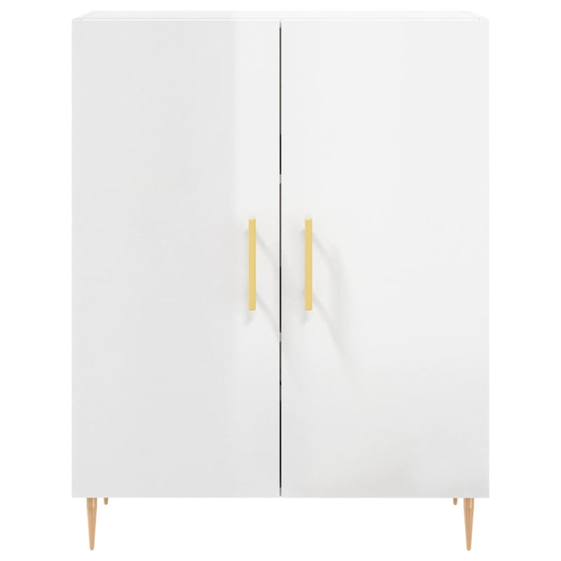 Dulap, alb extralucios, 69,5x34x90 cm, lemn compozit
