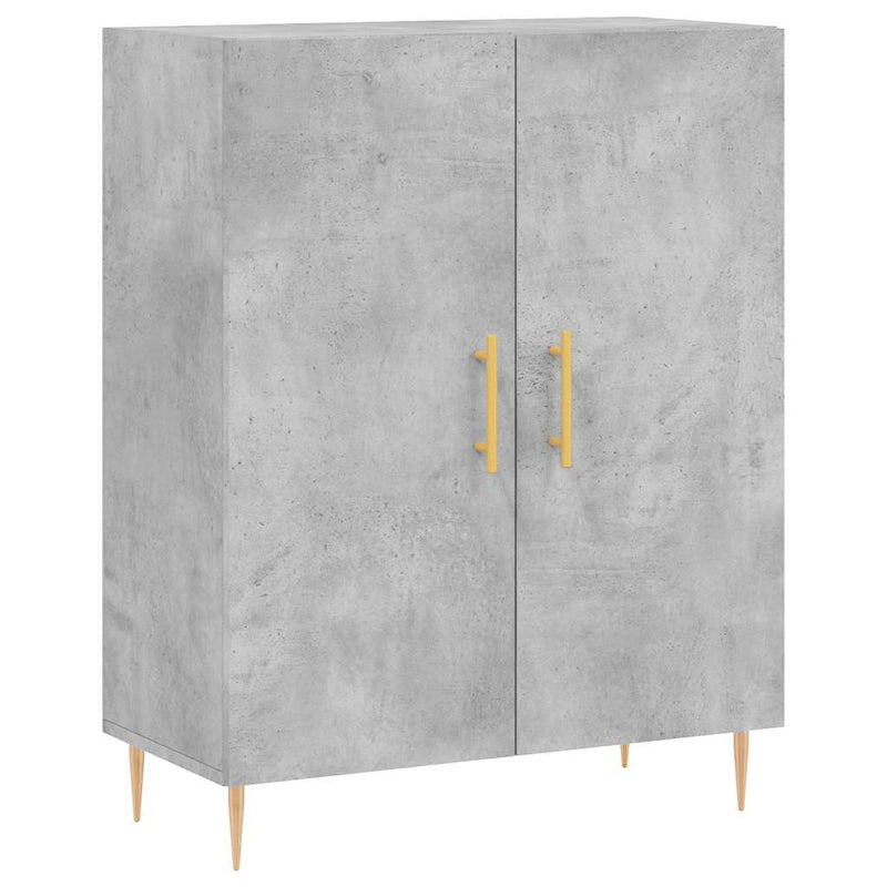 Dulap, gri beton, 69,5x34x90 cm, lemn compozit