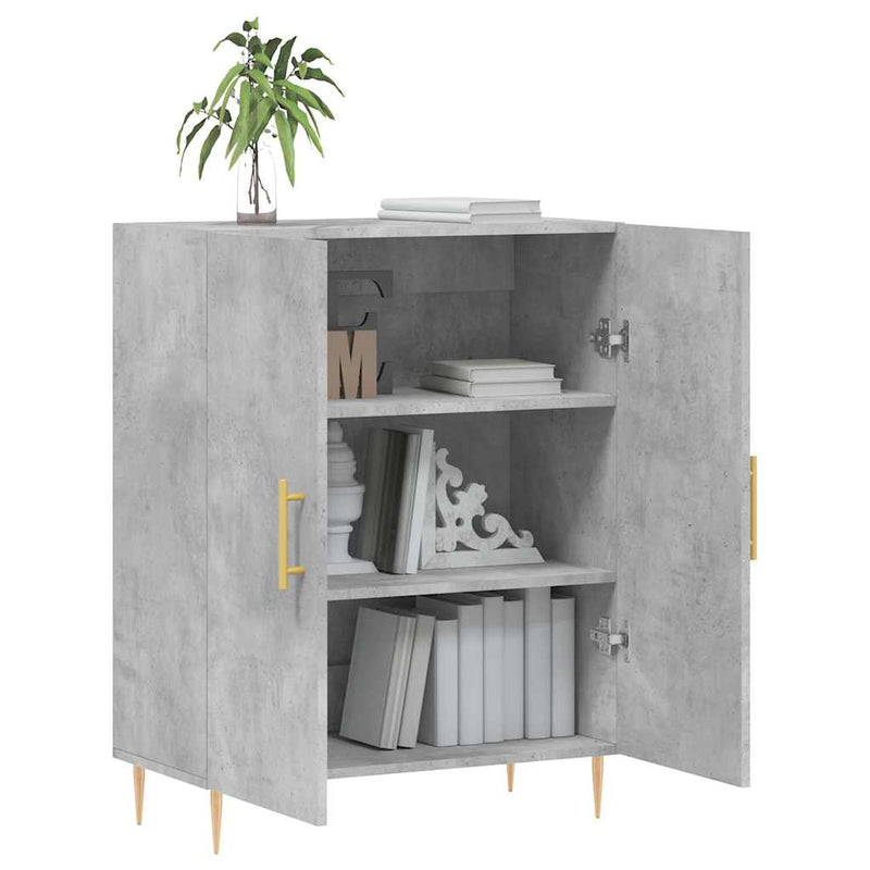 Dulap, gri beton, 69,5x34x90 cm, lemn compozit
