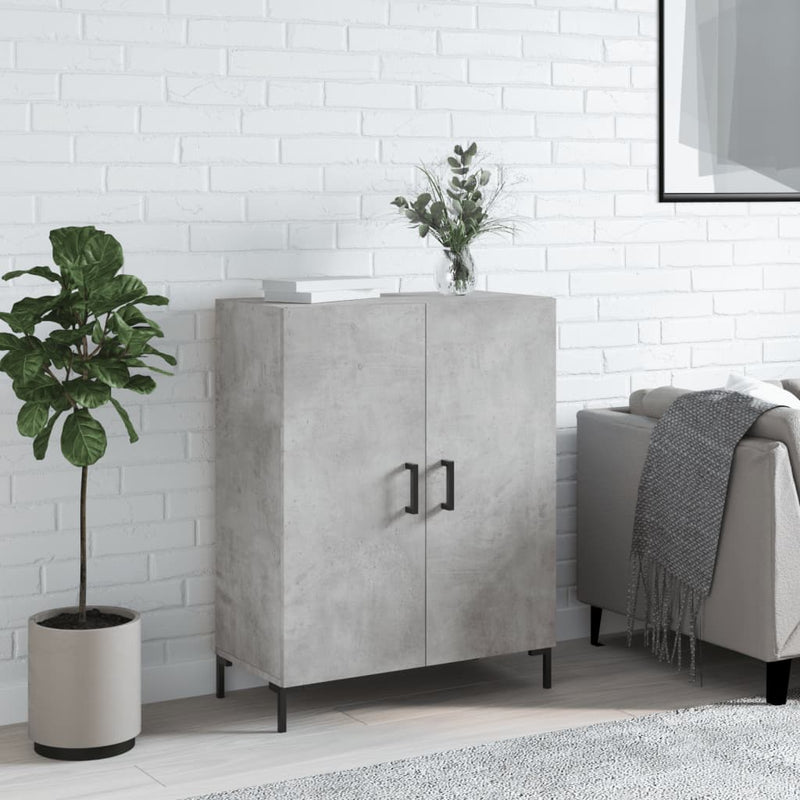 Dulap, gri beton, 69,5x34x90 cm, lemn compozit