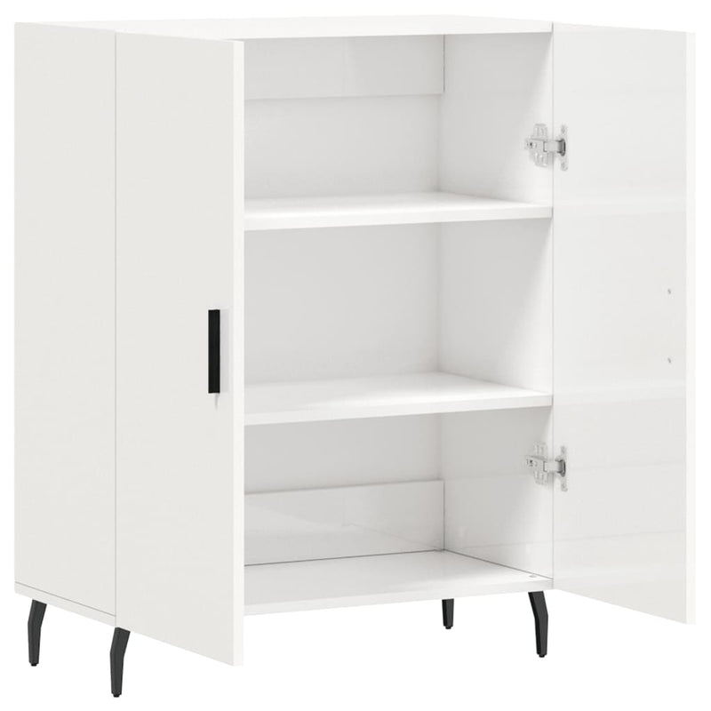 Dulap, alb extralucios, 69,5x34x90 cm, lemn compozit