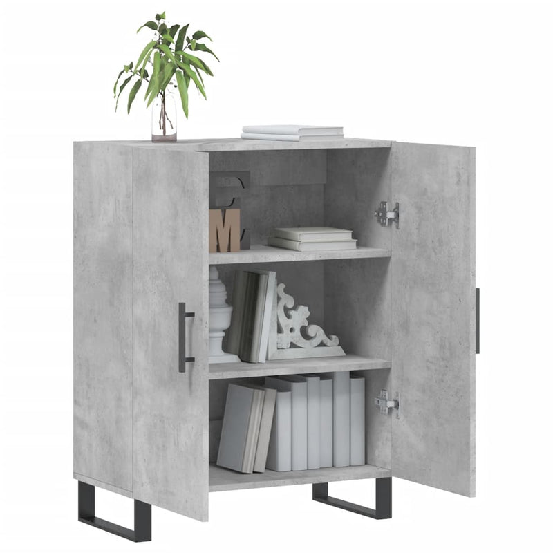 Dulap, gri beton, 69,5x34x90 cm, lemn compozit