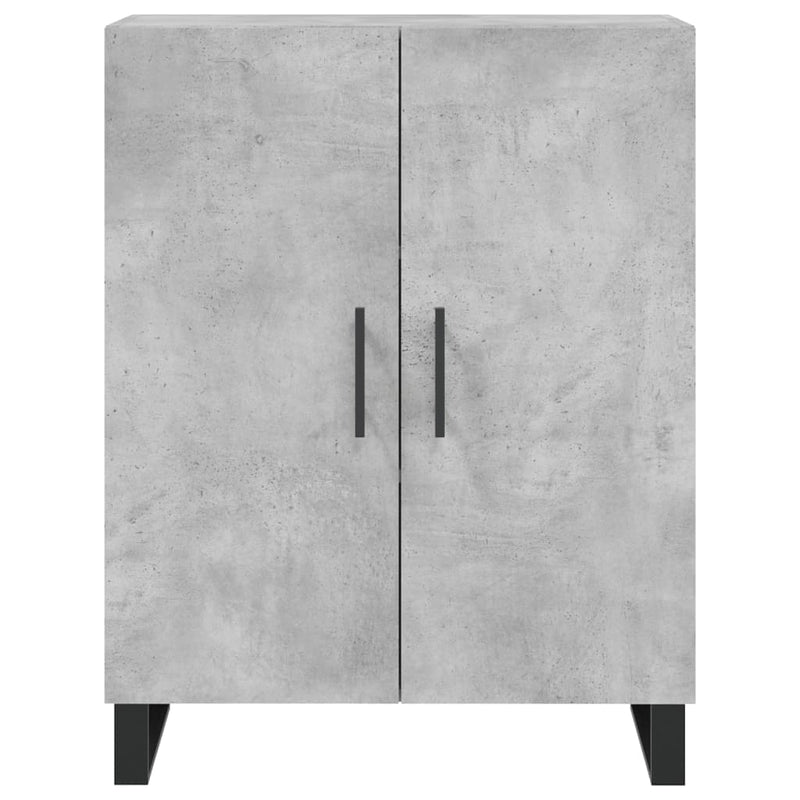 Dulap, gri beton, 69,5x34x90 cm, lemn compozit
