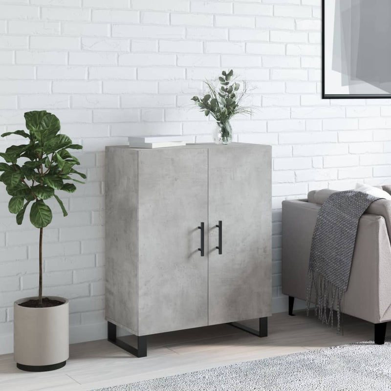Dulap, gri beton, 69,5x34x90 cm, lemn compozit