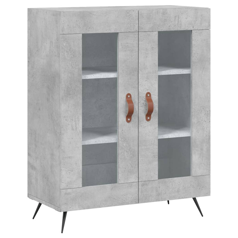 Dulap, gri beton, 69,5x34x90 cm, lemn compozit