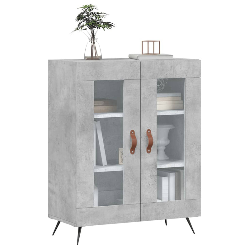 Dulap, gri beton, 69,5x34x90 cm, lemn compozit