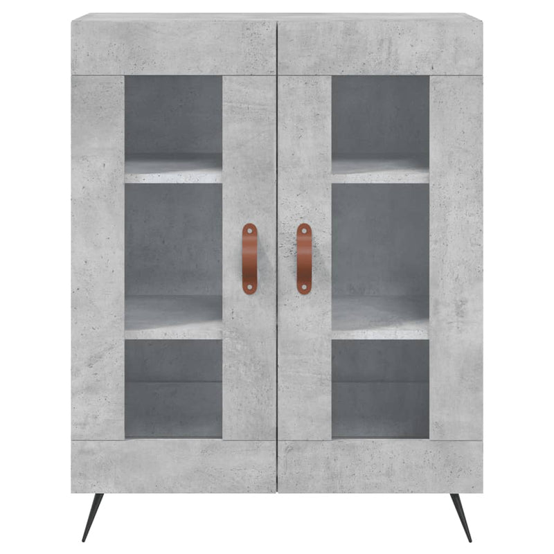 Dulap, gri beton, 69,5x34x90 cm, lemn compozit