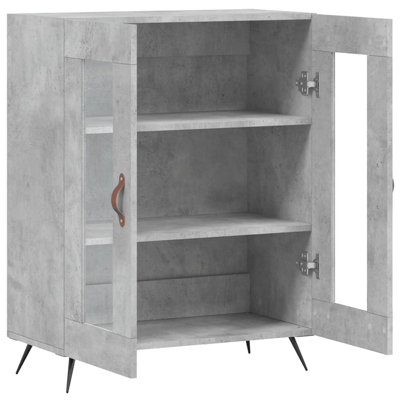Dulap, gri beton, 69,5x34x90 cm, lemn compozit
