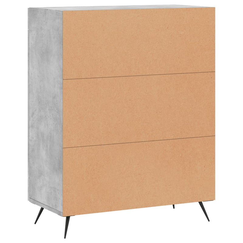 Dulap, gri beton, 69,5x34x90 cm, lemn compozit