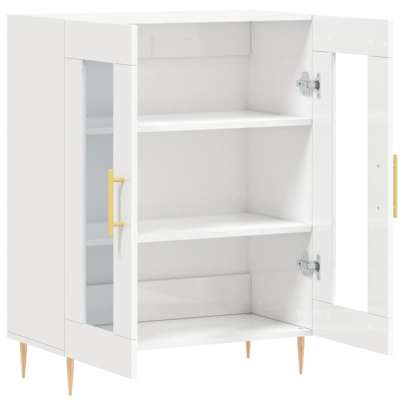 Dulap, alb extralucios, 69,5x34x90 cm, lemn compozit