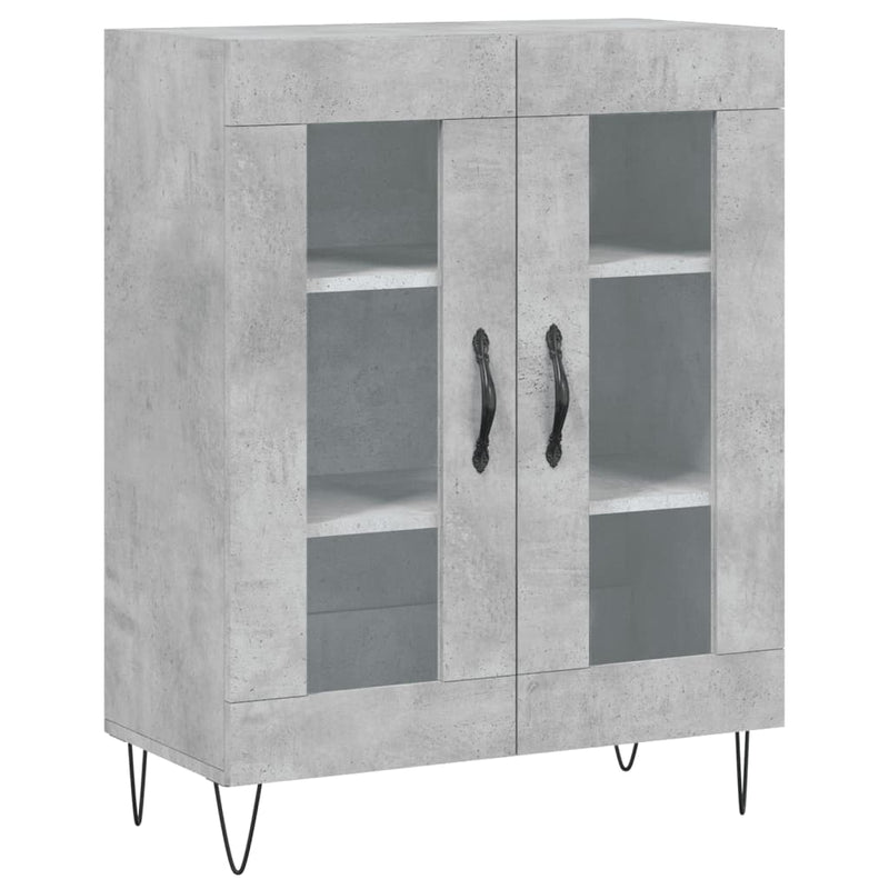 Dulap, gri beton, 69,5x34x90 cm, lemn compozit