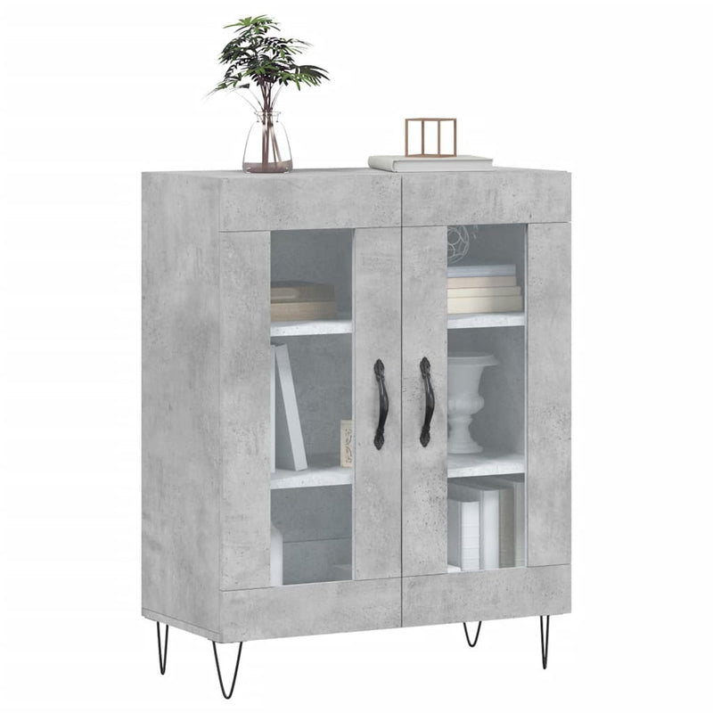 Dulap, gri beton, 69,5x34x90 cm, lemn compozit