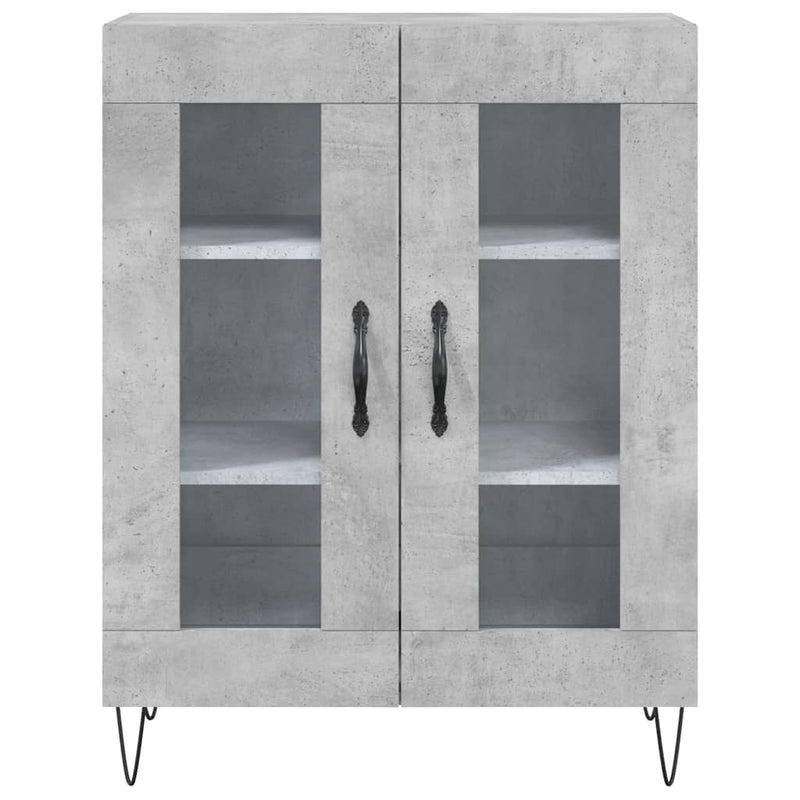 Dulap, gri beton, 69,5x34x90 cm, lemn compozit