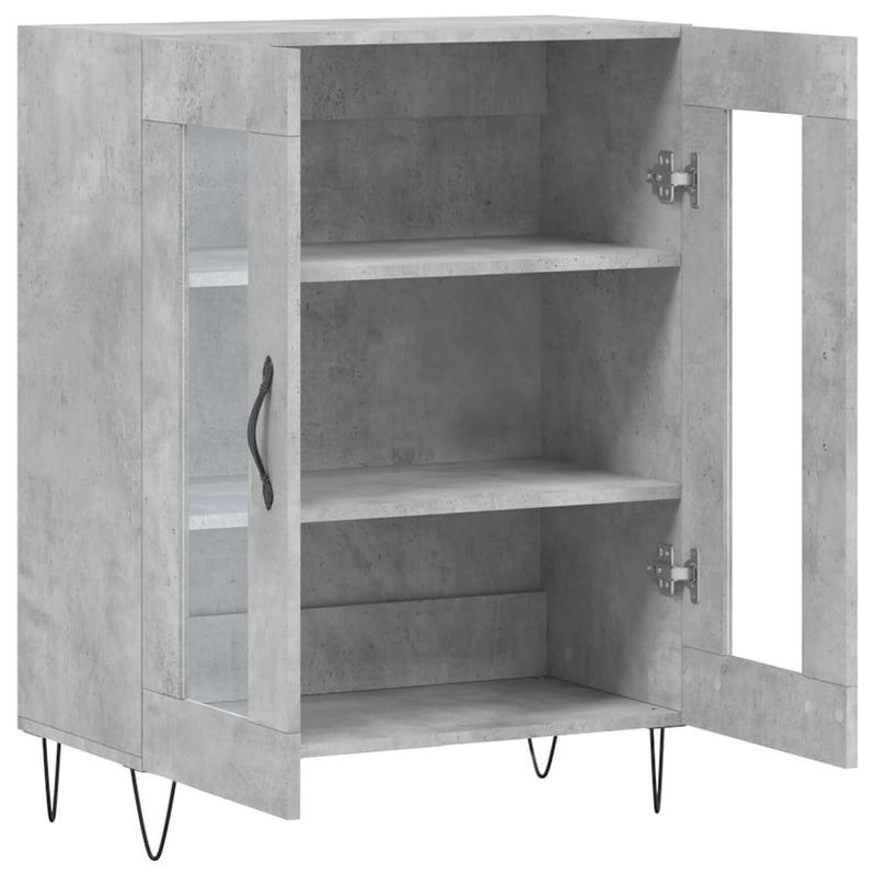 Dulap, gri beton, 69,5x34x90 cm, lemn compozit
