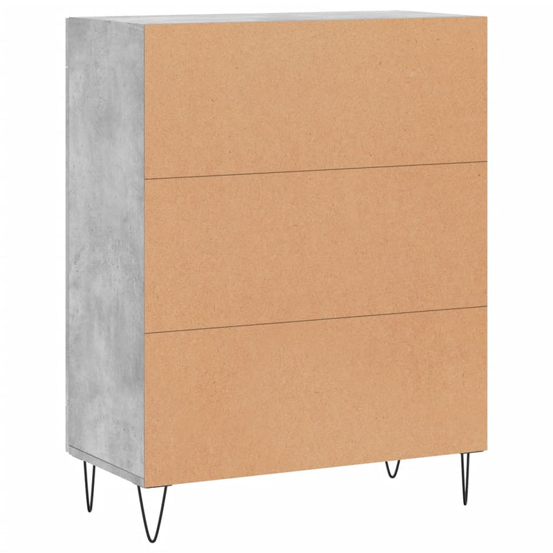 Dulap, gri beton, 69,5x34x90 cm, lemn compozit