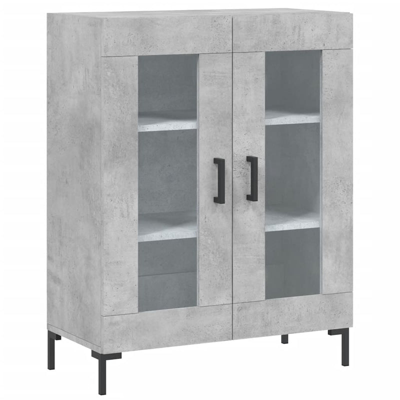 Dulap, gri beton, 69,5x34x90 cm, lemn compozit