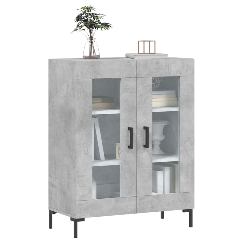 Dulap, gri beton, 69,5x34x90 cm, lemn compozit