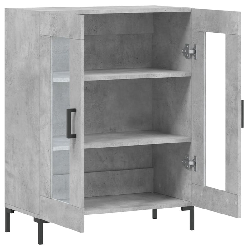 Dulap, gri beton, 69,5x34x90 cm, lemn compozit