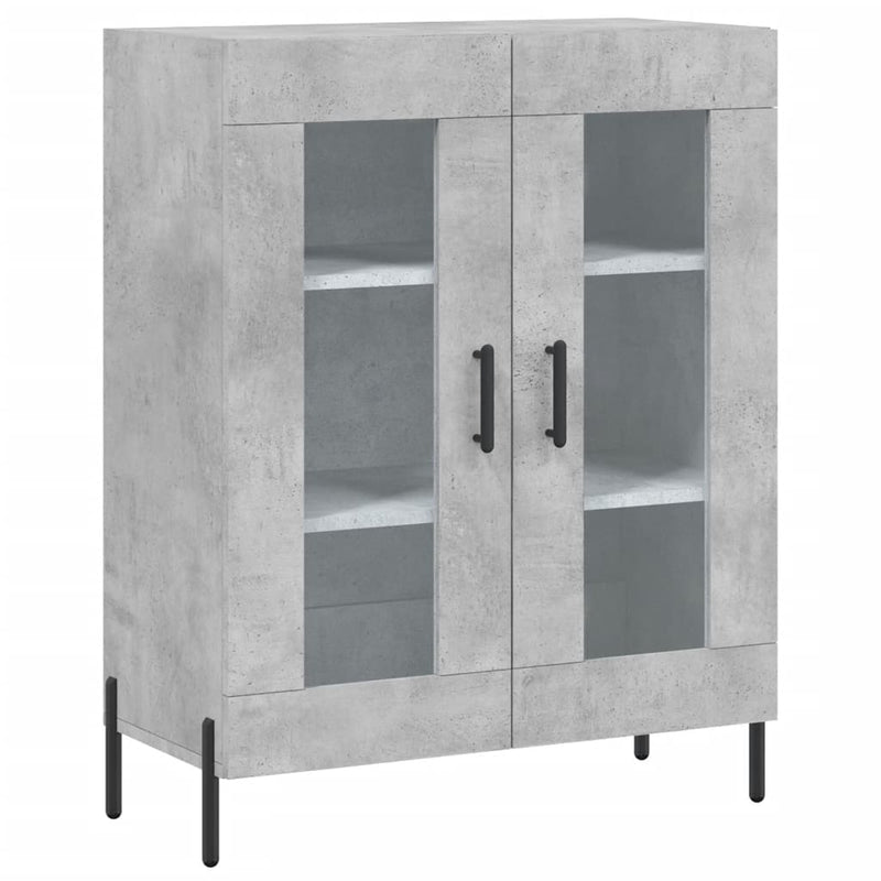 Dulap, gri beton, 69,5x34x90 cm, lemn compozit