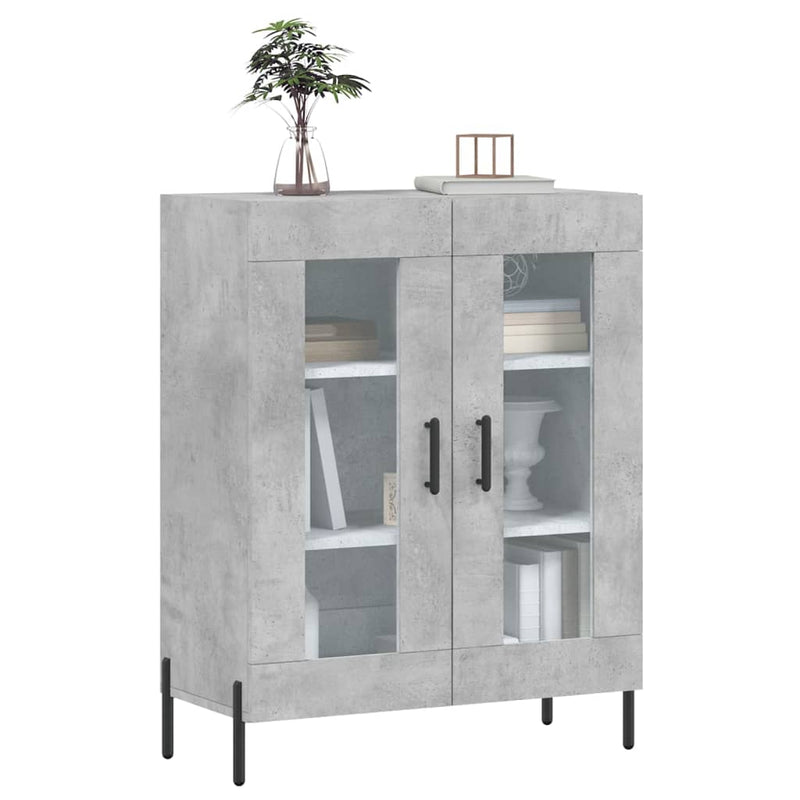 Dulap, gri beton, 69,5x34x90 cm, lemn compozit