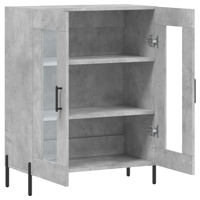 Dulap, gri beton, 69,5x34x90 cm, lemn compozit
