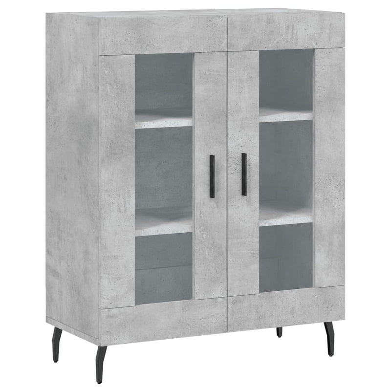 Dulap, gri beton, 69,5x34x90 cm, lemn compozit